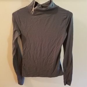 Running Shirt with zip mock crew neck